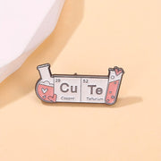 Chemistry Brooch Copper Tellurium Periodic Table Laboratory Beaker Flask Science Accessory