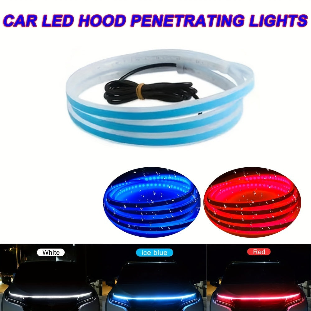 Car LED Hood Penetrating Lights 12V 10W Atmosphere Decorative 70in