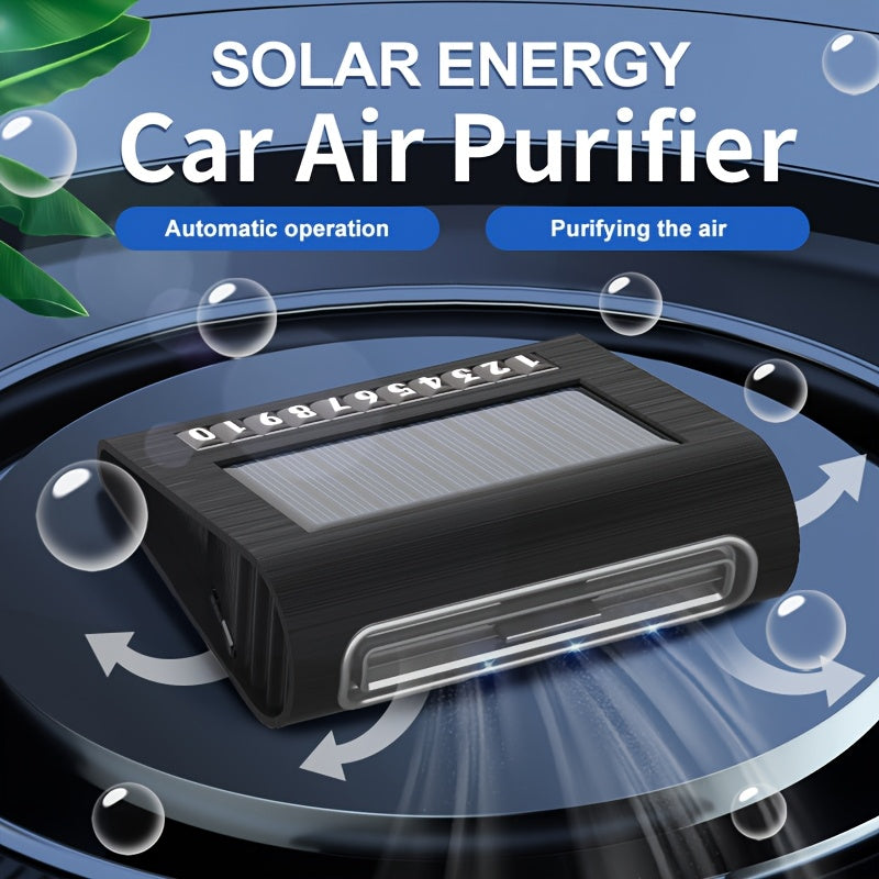 Solar-Powered Car Air Purifier Automatic Vibration Sensor 7-Day Filtration