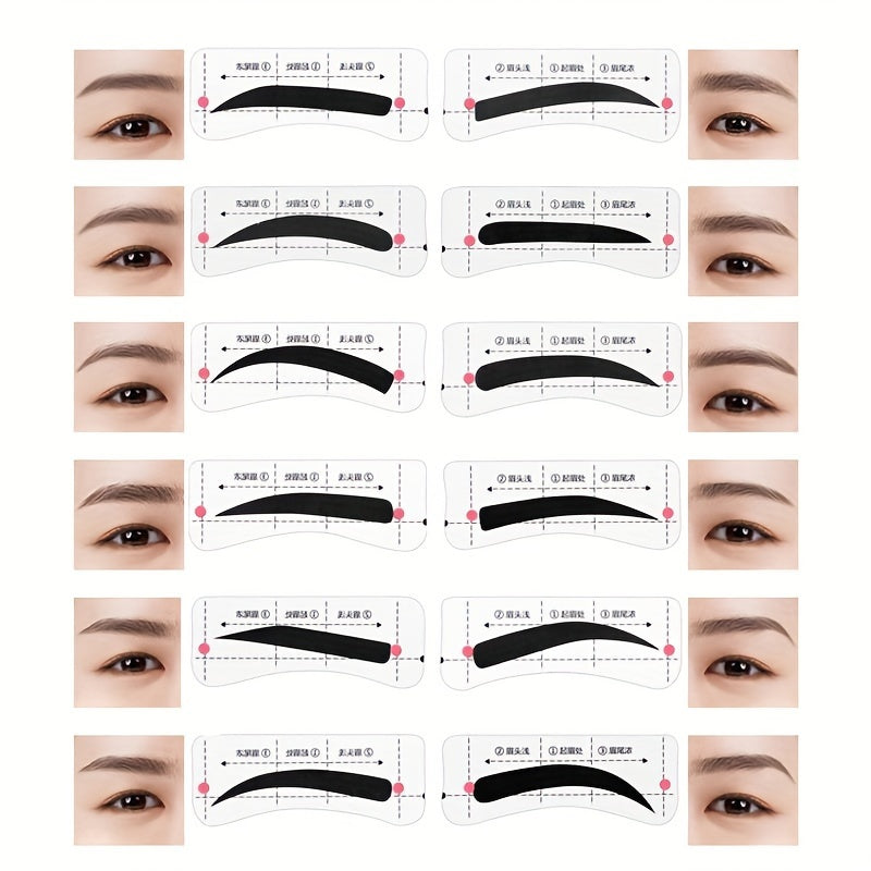 Set de pegatinas para la forma de cejas para mujer, 26 hojas, herramienta fácil de maquillaje para cejas