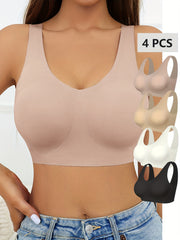 Plus Size Seamless Sports Bras Pack High Support Wireless Yoga Running