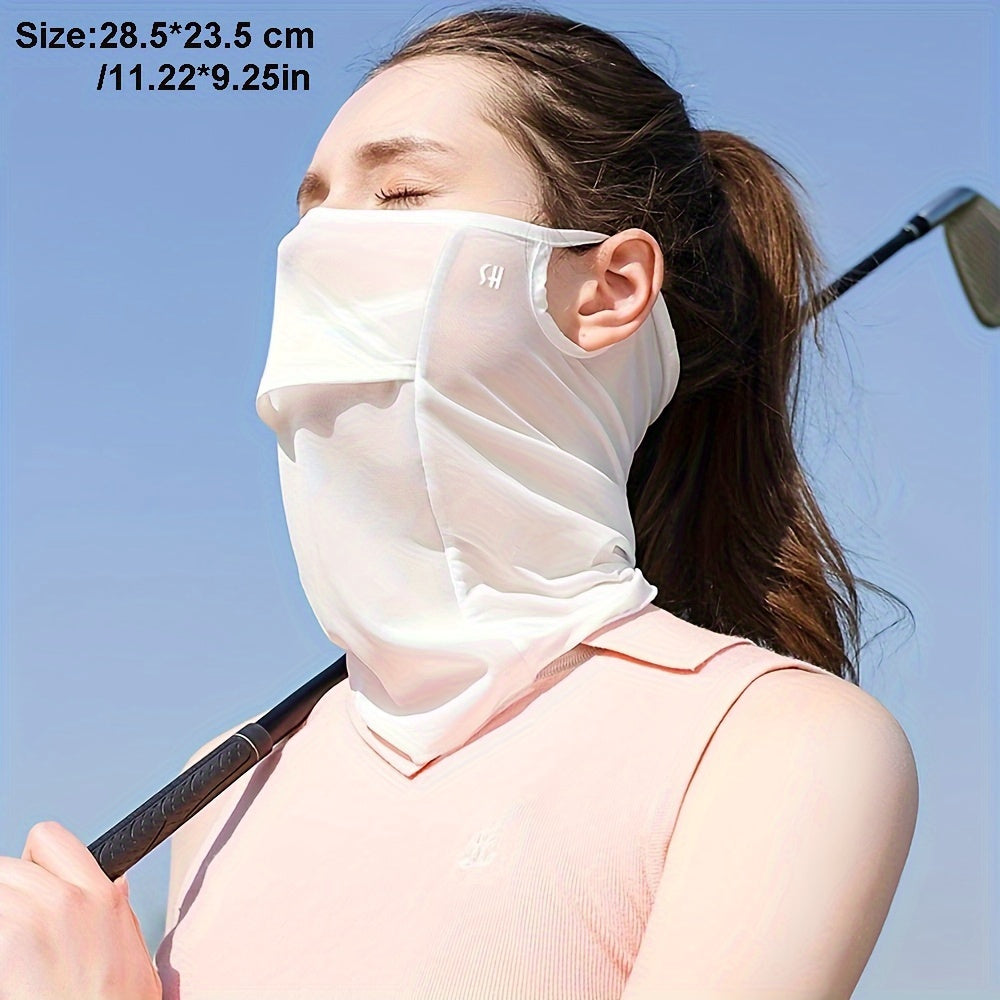 Breathable Ice Silk Face Mask UV Protection for Outdoor Sports Cycling Golf Women