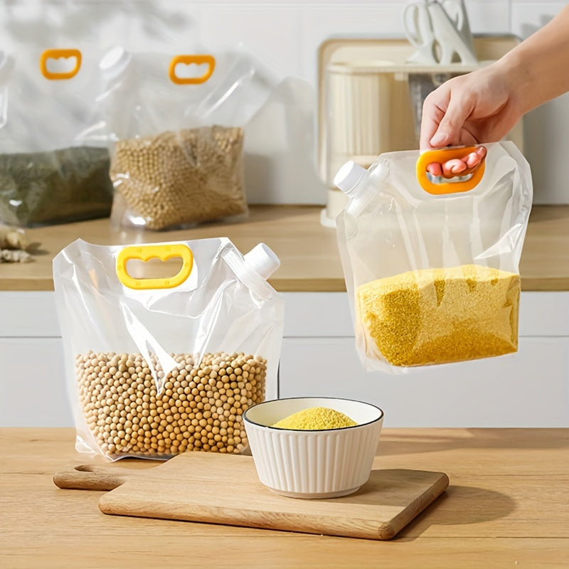 Pack of 5 3L Food Storage Bags with Lids Airtight Plastic Containers for Kitchen