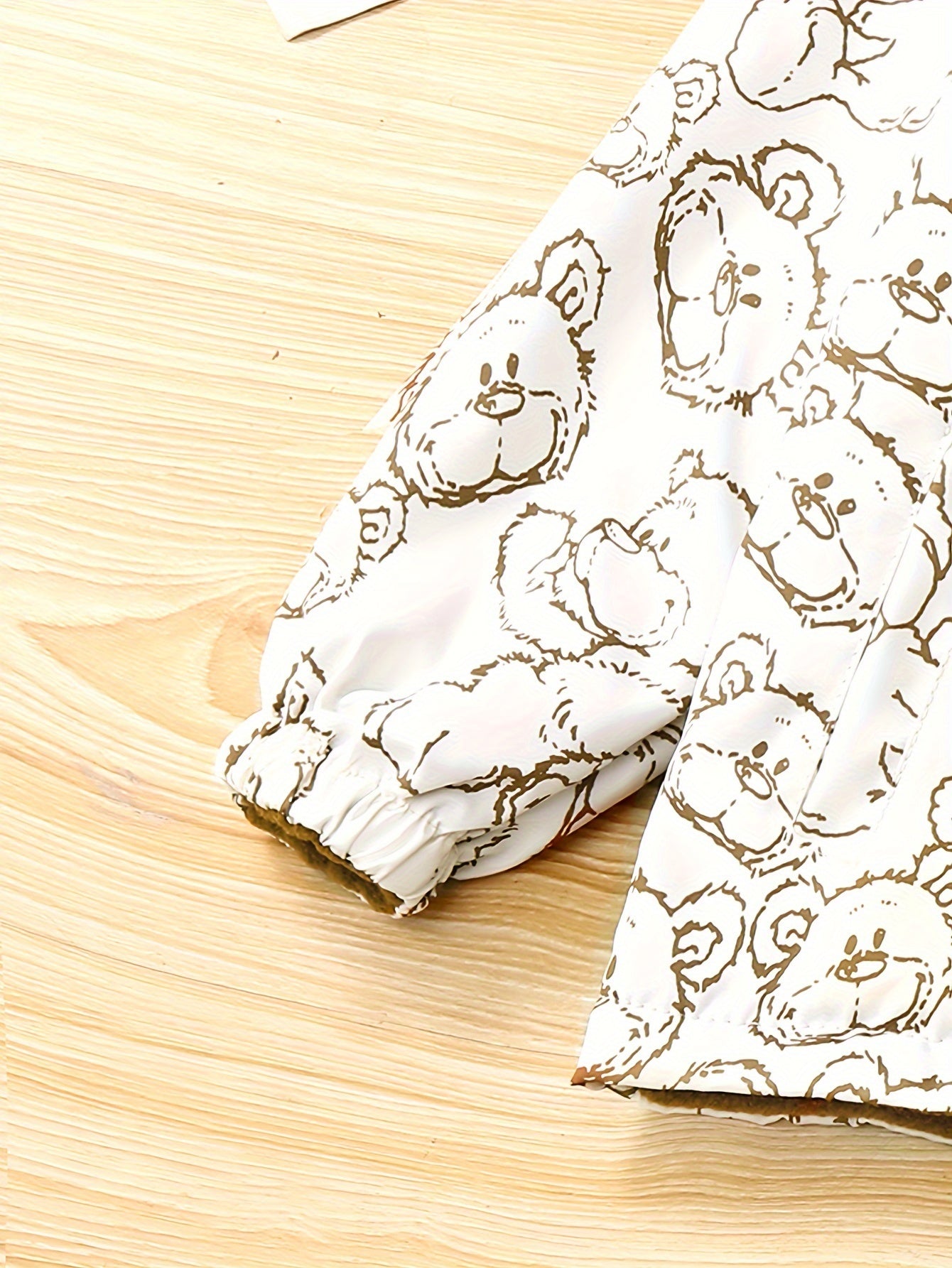 Детская двусторонняя флисовая куртка с капюшоном для девочек с медвежьим узором из полиэстера, осень-зима