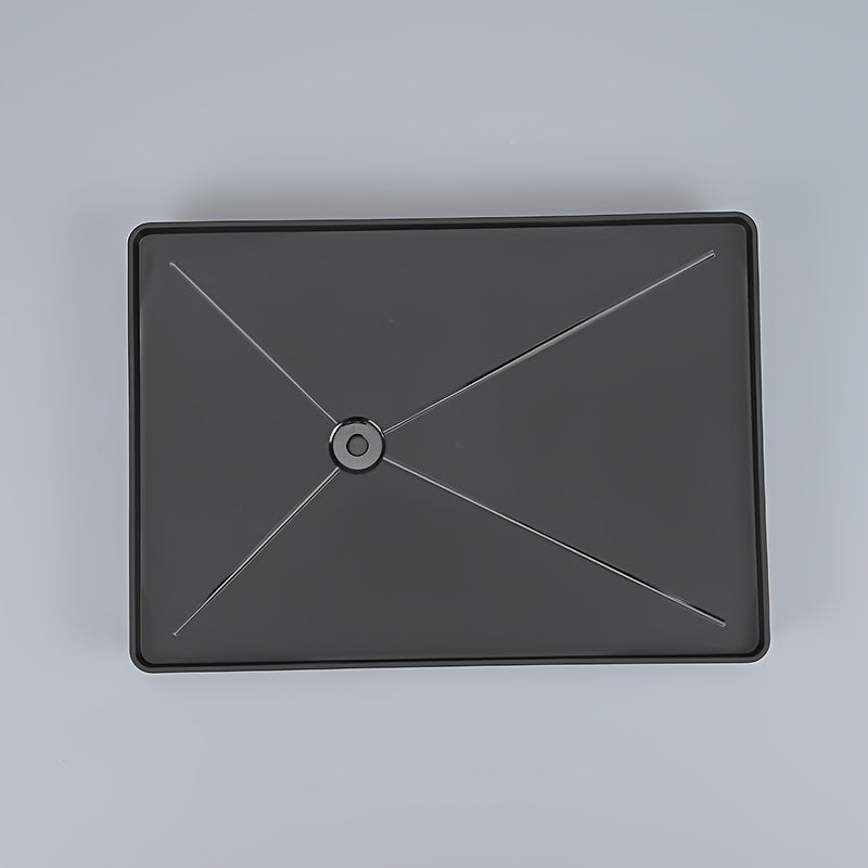 Black Plastic Kitchen Drying Rack with Drainboard, Compact and Waterproof