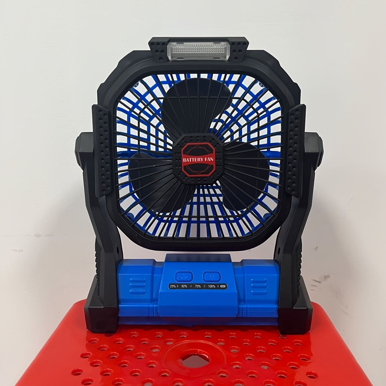 Portable Personal Fan with LED Light and Hook, USB Rechargeable, 4 Speeds