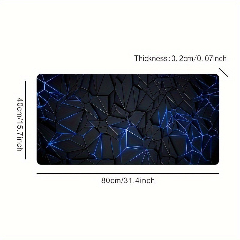 Large Blue 3D Textured Waterproof Non-Slip Rubber Mouse Pad for Gaming and Office