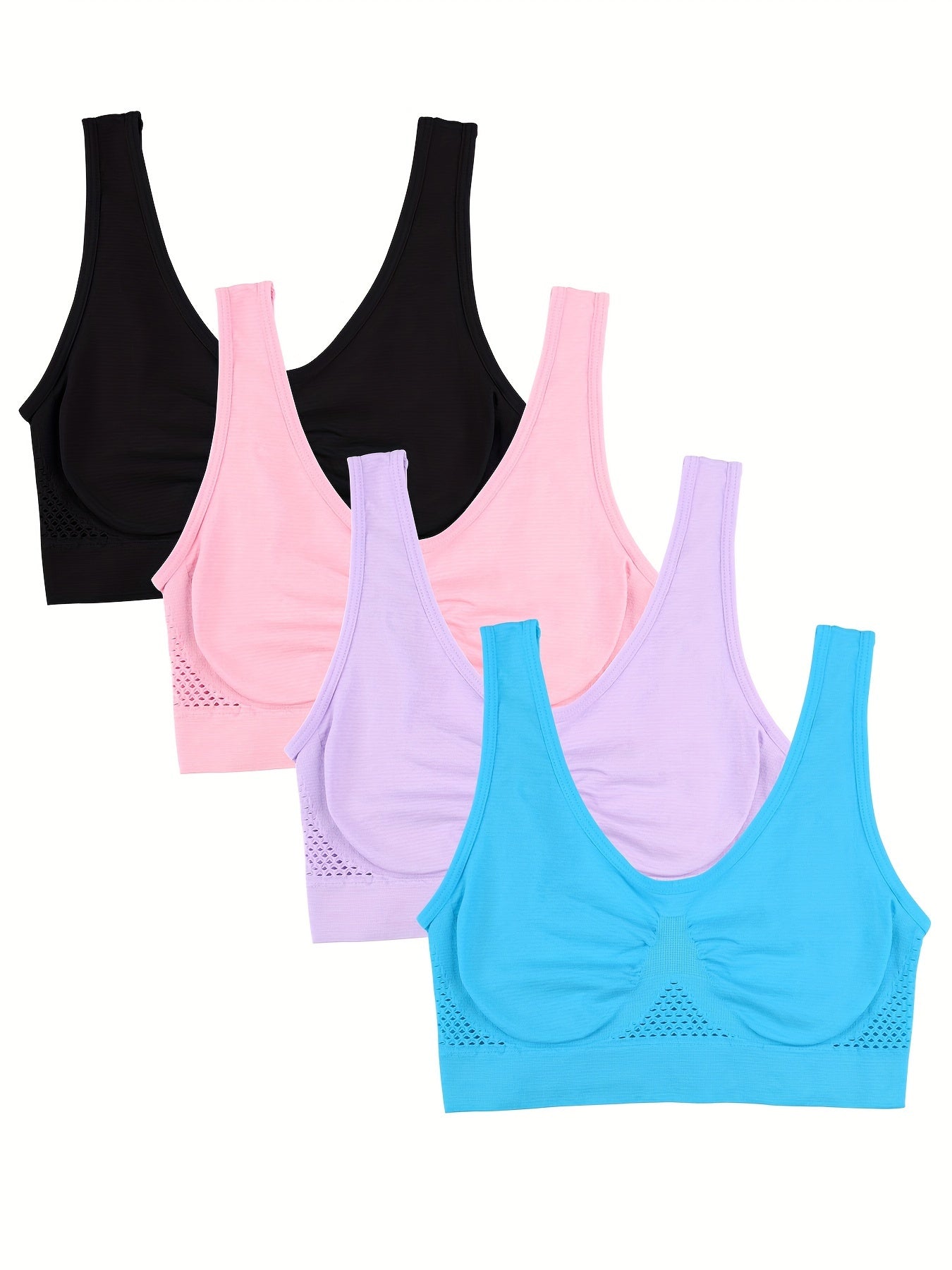 Women’s High-Support Sports Bras for Running and Yoga Breathable No-Wire Hollow-Out Design