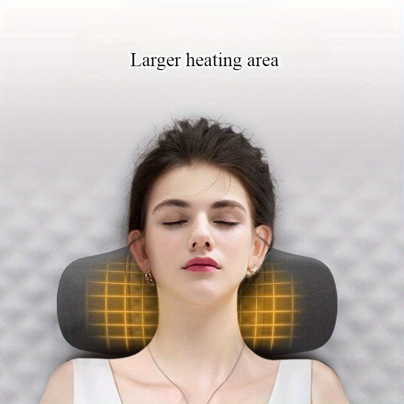 USB orqali zaryadlanadigan massaj yostiqchasi, 4 ta sozlash rejimi, katta isitish maydoni, bo'yin va yelka og'rig'ini kamaytirish uchun ergonomik dizayn, kattalar, erkaklar va ayollar uchun ideal.