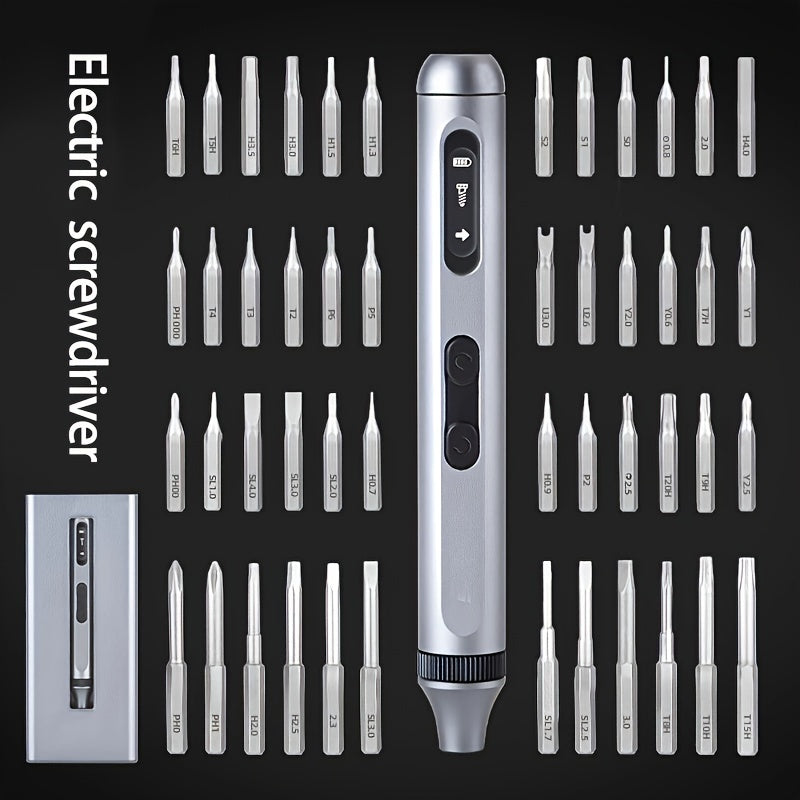 Electric Screwdriver Set with 50 Interchangeable Bits Rechargeable High Torque Quiet Durable
