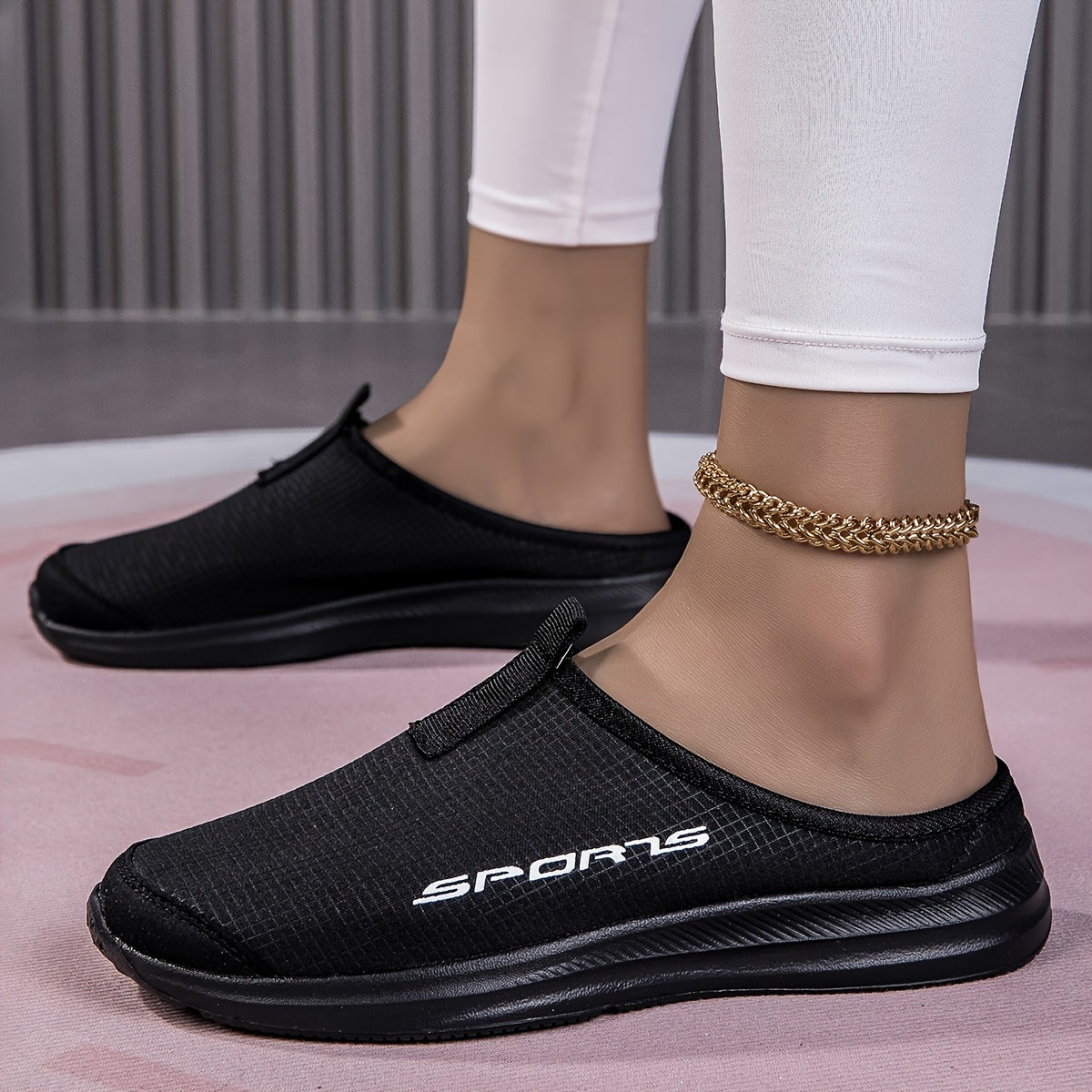 Women’s Flat Mule Sneakers Casual Slip-On Lightweight Comfortable Plus Size