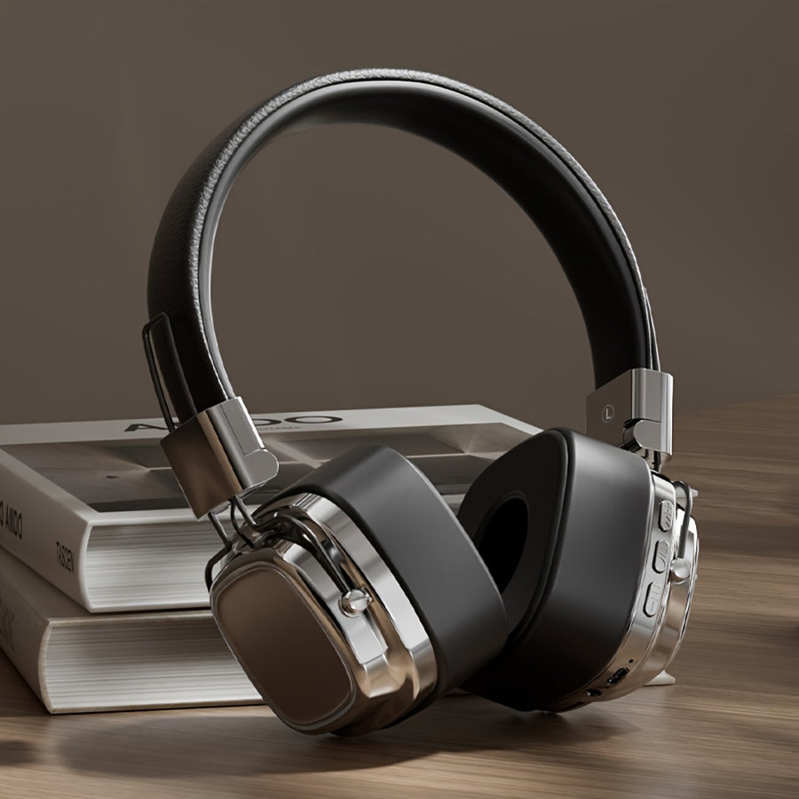 Vintage-Inspired Wireless Over-Ear Headphones with 5.3 Chip for Gaming and Music