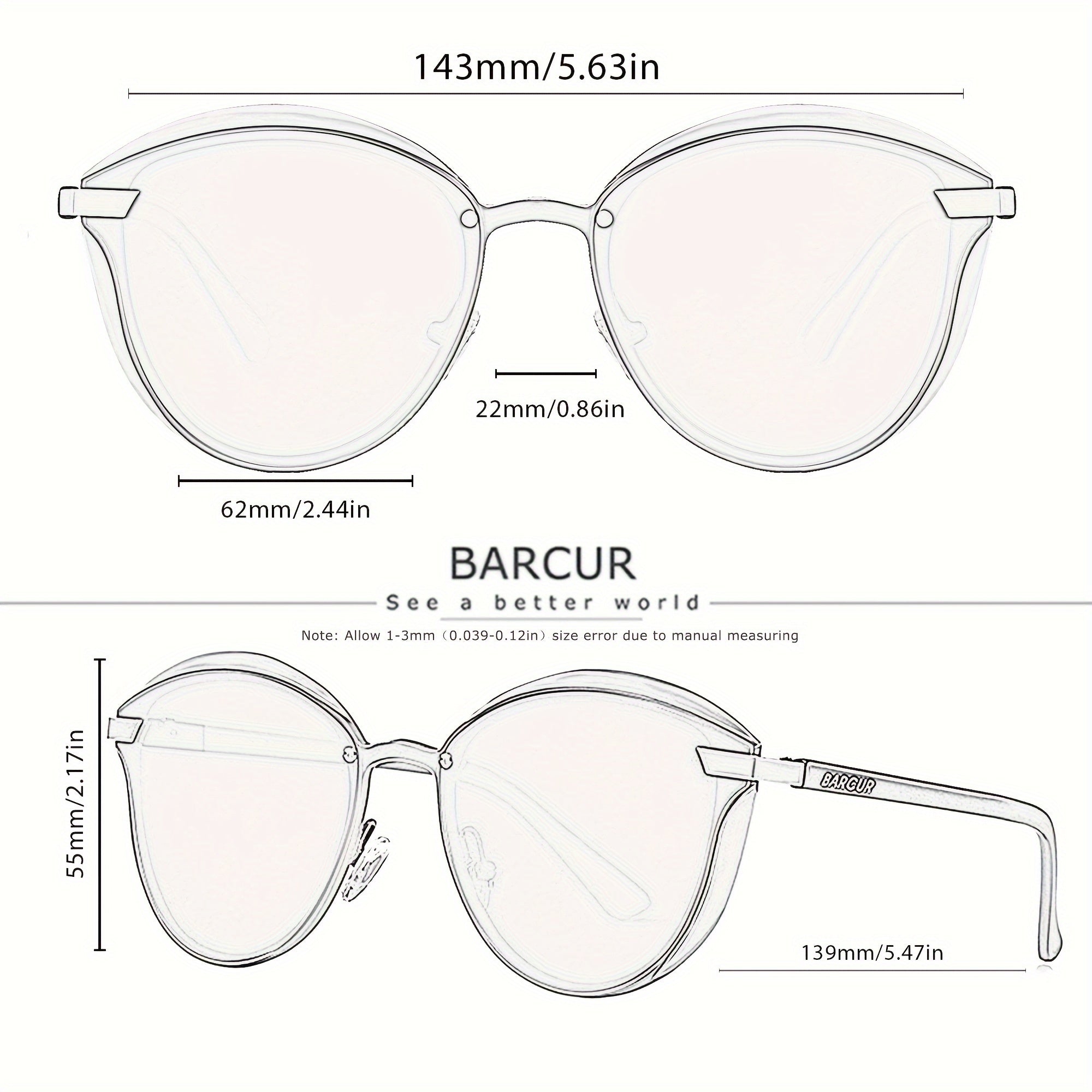 Women Cat Eye Polarized Fashion Sunglasses Metal Frame Stylish Eyewear