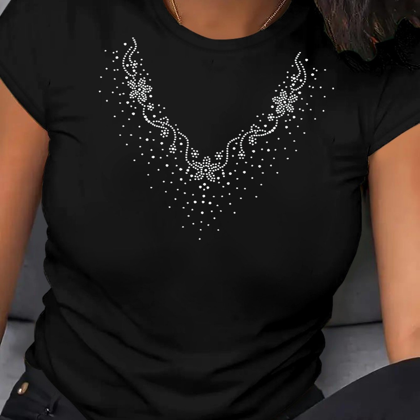 Women's Plus Size Casual T-Shirt Polyester Round Neck Short Sleeve Breathable