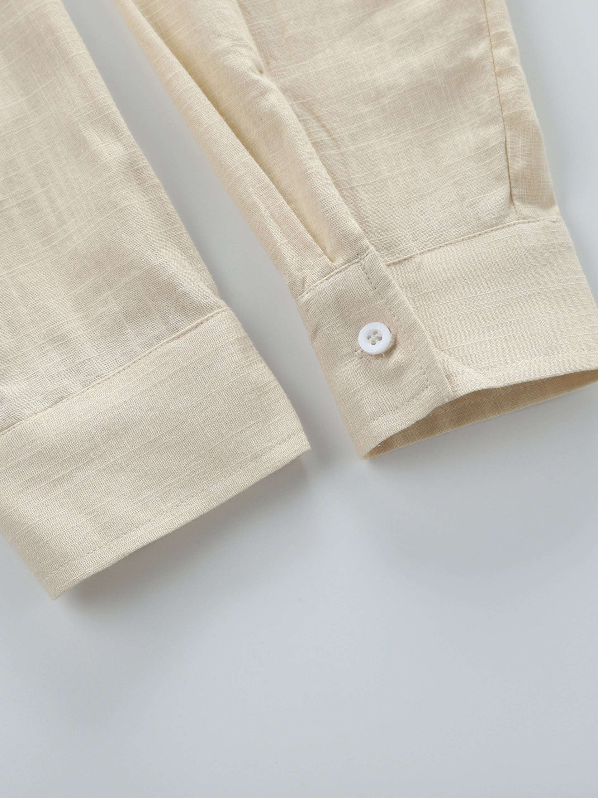 Plus Size Men's Cotton Henley Shirt Long Sleeve Casual Vacation Solid Color