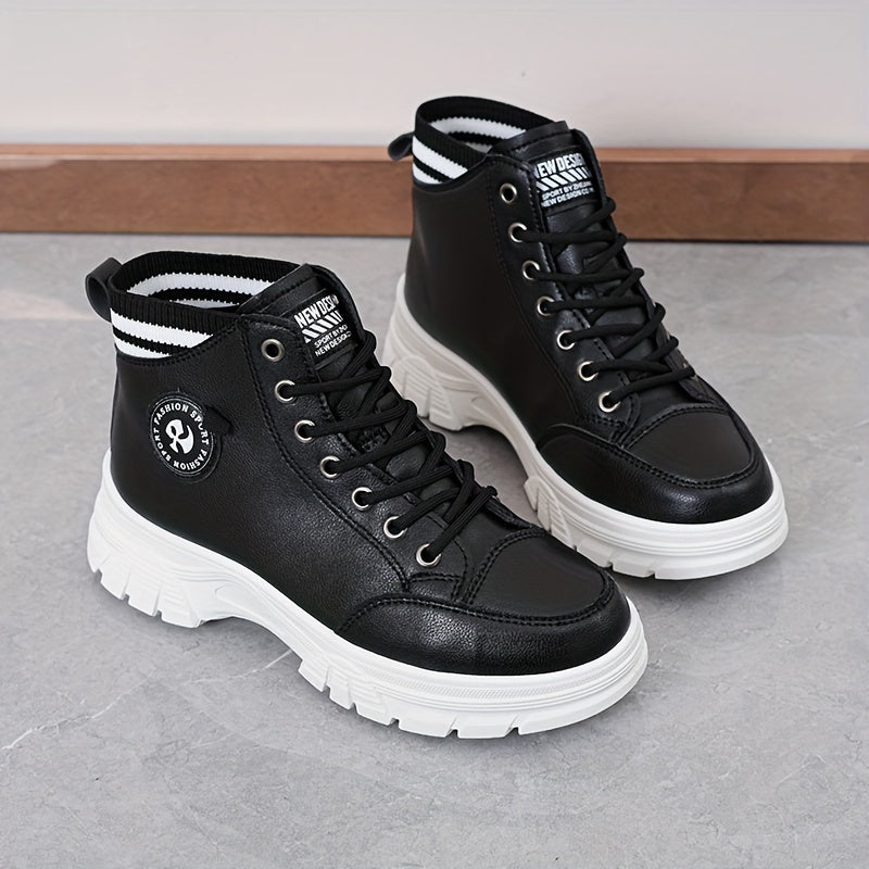 Zapatos casuales de caña alta a la moda para mujer, antideslizantes, botas de tendencia