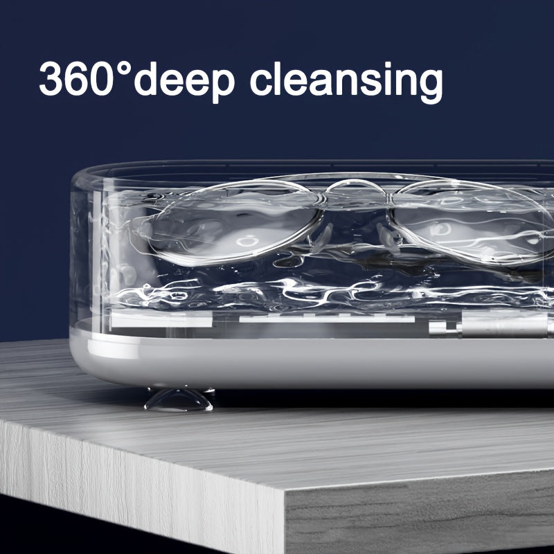 Dispositivo portátil de limpieza para gafas, joyería y relojes con carga USB y tecnología de vibración de 360°