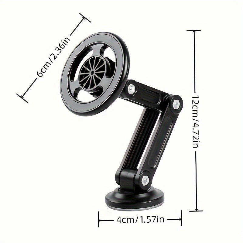 Aluminum Alloy Magnetic Car Phone Holder Waterproof Adjustable Dashboard Grip for All Vehicles