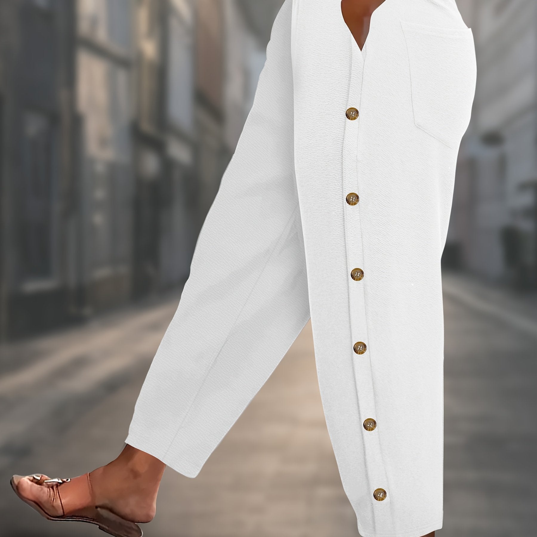 Women's Plus Size Relaxed Fit Trousers Soft Stretch Fabric Autumn Casual Pants