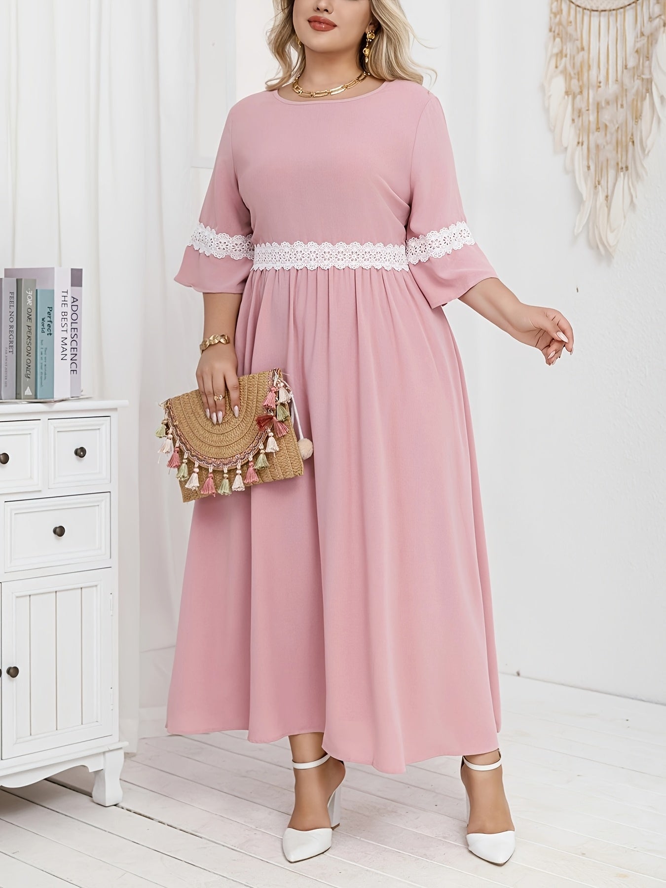 Women's Plus Size Elegant Simple Dress for Middle Eastern Occasion