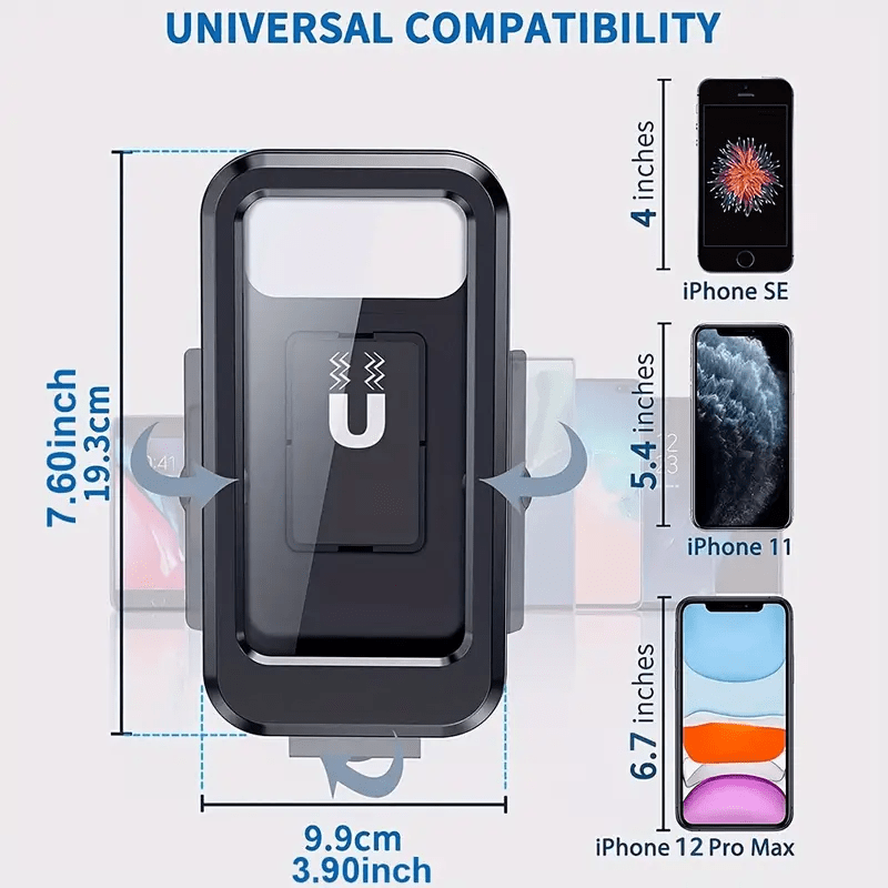 Universal Waterproof Shockproof Motorcycle Bicycle Phone Holder GPS Mount