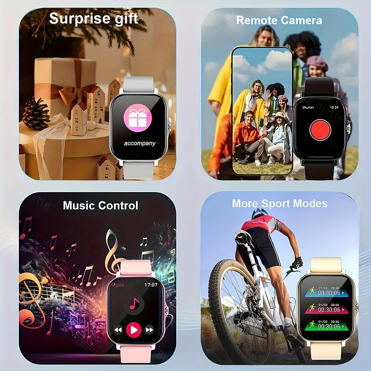 Men's and Women's Smart Watch 1.85-Inch HD Touchscreen Pedometer Calls Multi-Sport