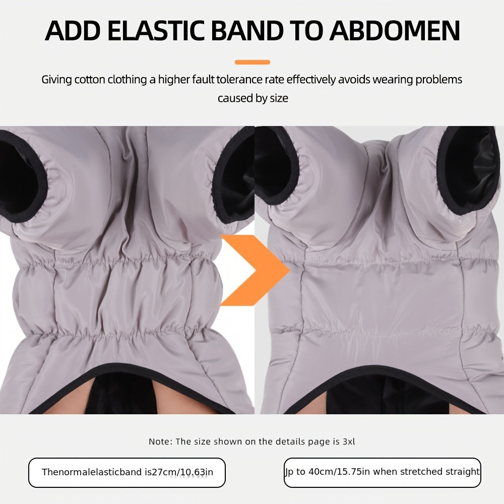 Waterproof Winter Dog Jacket with Reflective Material D-Ring for Medium Breeds