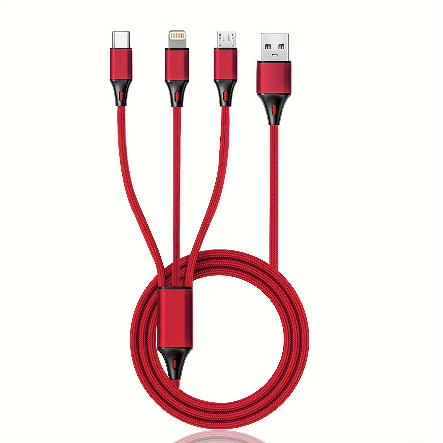 Nylon Woven Fast Charging Cable for iPhone, Type-C, Micro USB Devices