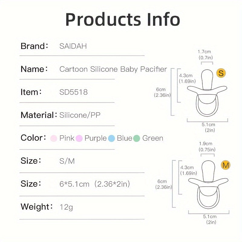 Silicone Baby Pacifier Butterfly Shape for Infants 0-3 Years Day Night Comfort 1 Piece