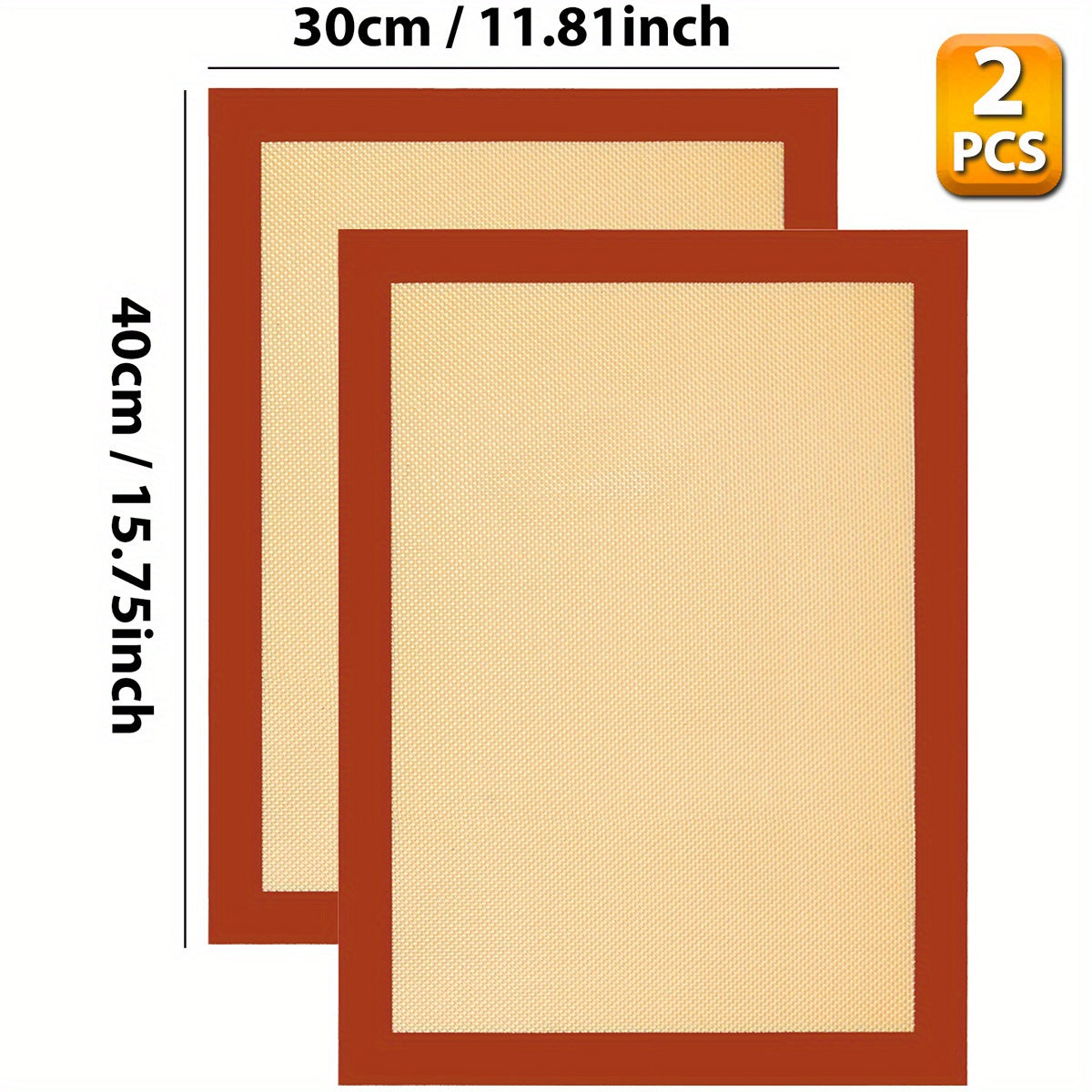 Двойной комплект силиконовых ковриков для выпечки, антипригарные противни для печенья и макаронс