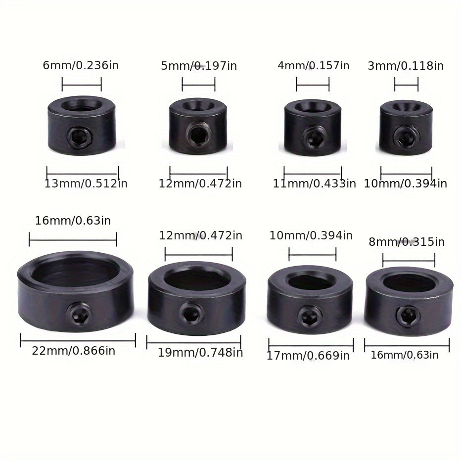 Adjustable Drill Depth Stop Bit Collar Set Woodworking Tool with Screws