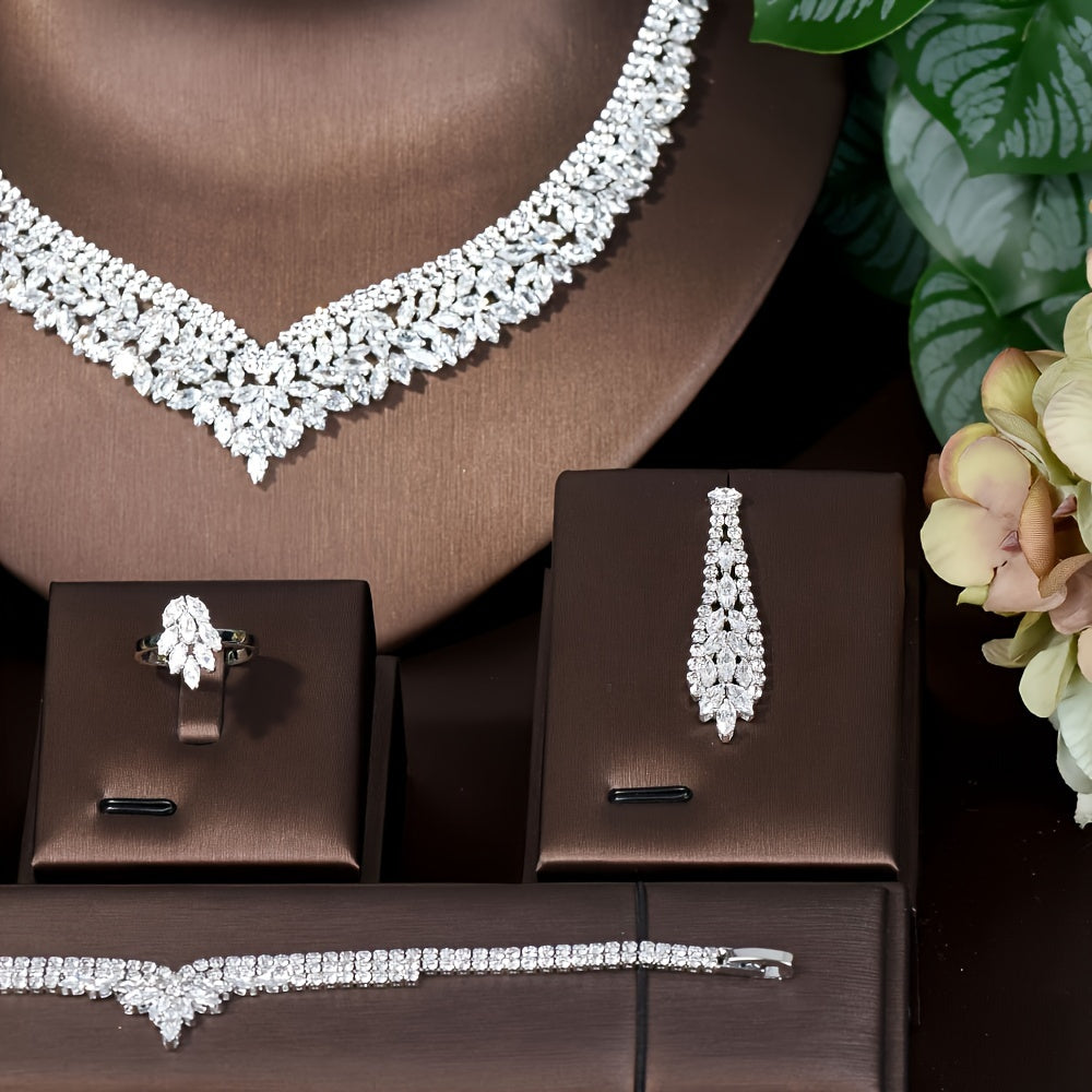 Set of 4 Elegant Luxury Jewelry Sets for Middle Eastern Bridal Wear