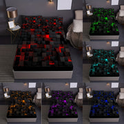 2 ta qizil tarmoq 3D vizual geometriya san'ati mos keladigan to'shakka yostiq bilan to'plam