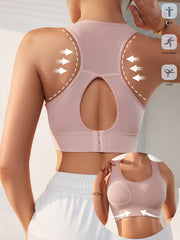 Seamless Breathable Sports Bra for Yoga and Fitness with Back Cutout