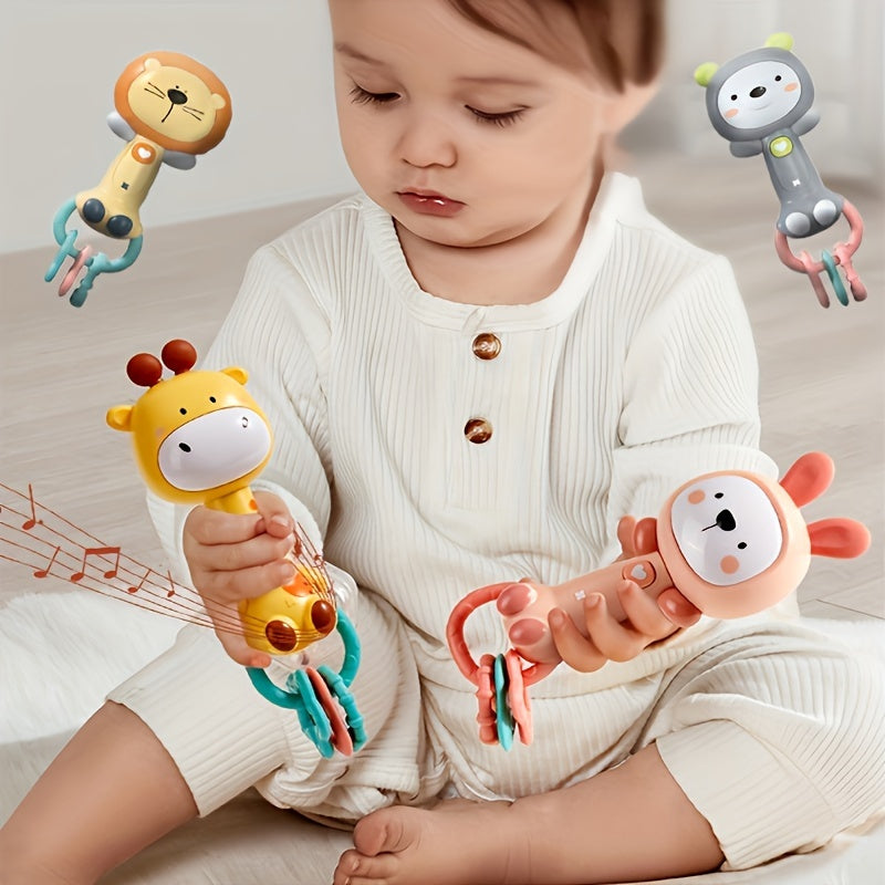 Baby Teething Toy Bundle with Rattles and Plush Rings for Infants