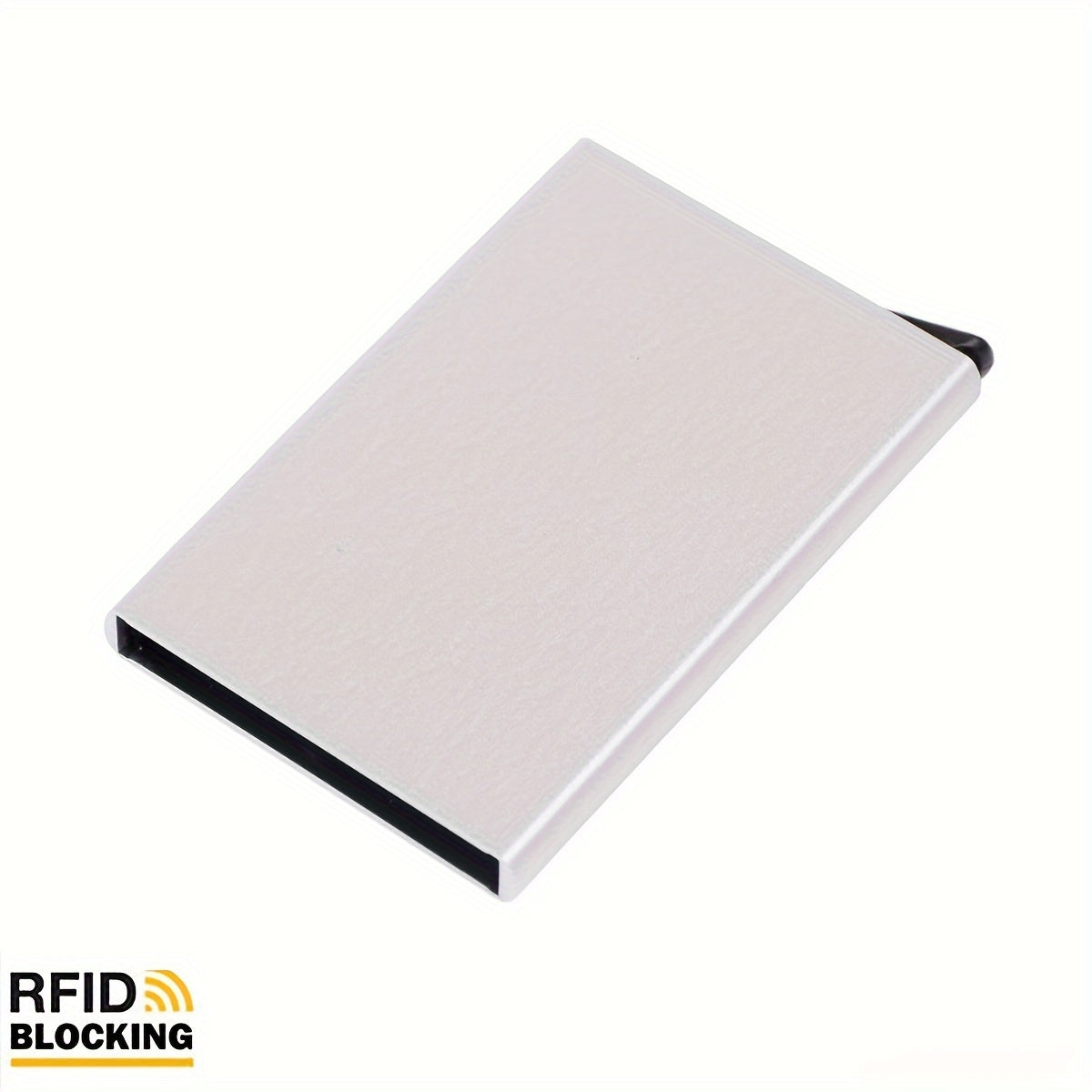 Мужской алюминиевый держатель для RFID-карт с автоматической выдвижной и съемной конструкцией, черный