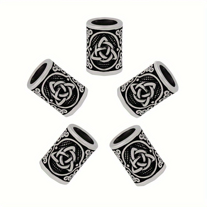 Set of 5 Nordic Viking Beard Beads for Braids and Jewelry Making Men Women