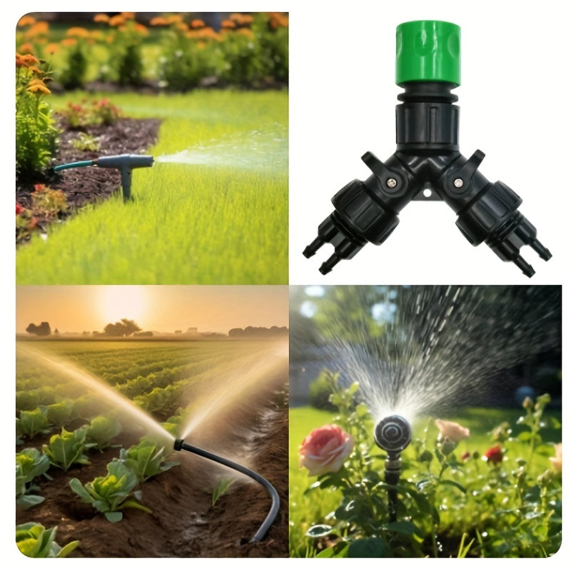 4-Way Drip Irrigation Adapter for 1/4 Inch Hose with Flow Control Valve Garden Watering System