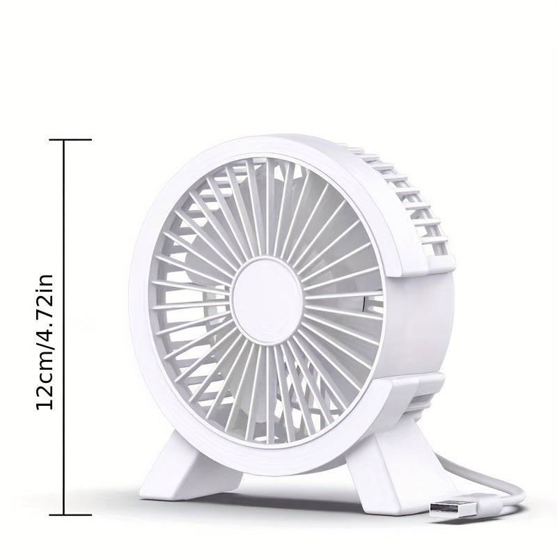 Compact USB Desktop Fan with Quiet Brushless Motor, High Airflow, Purple Design