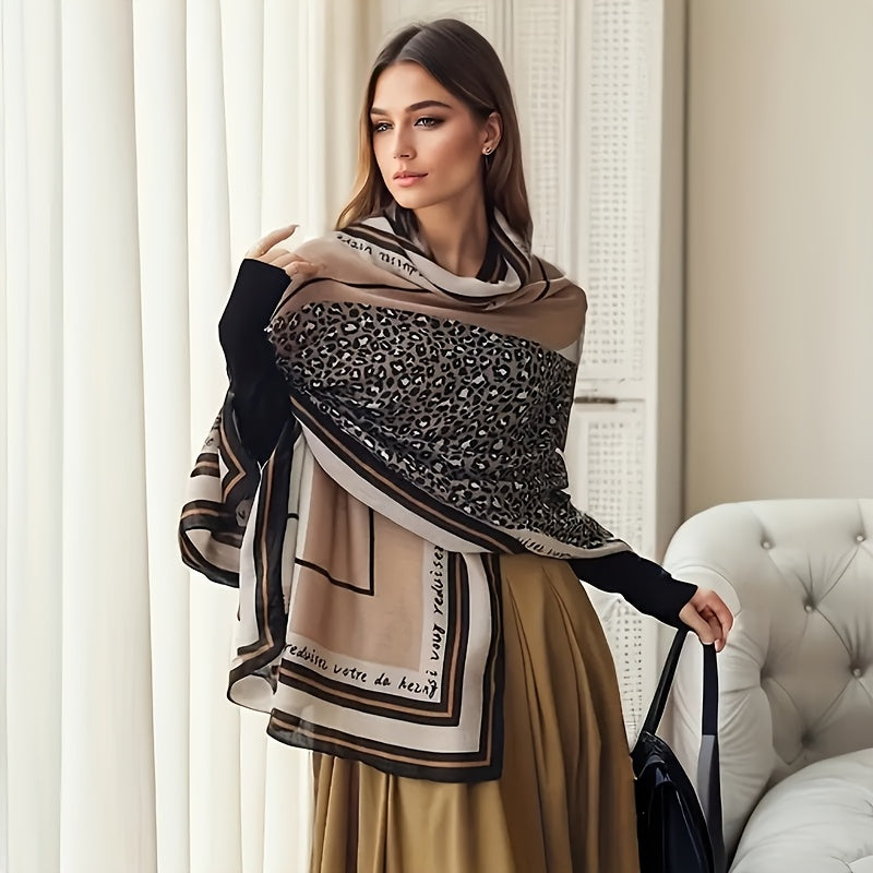 Women's Winter Scarf Shawl Polyester Embroidered Printed Boho Chic Warm Wrap