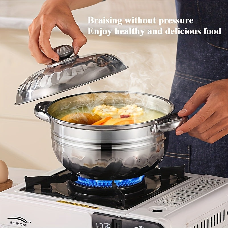 Stainless Steel Cookware Set 10 Pieces Pots Pans Lids Soup Ladle Kitchen Gift