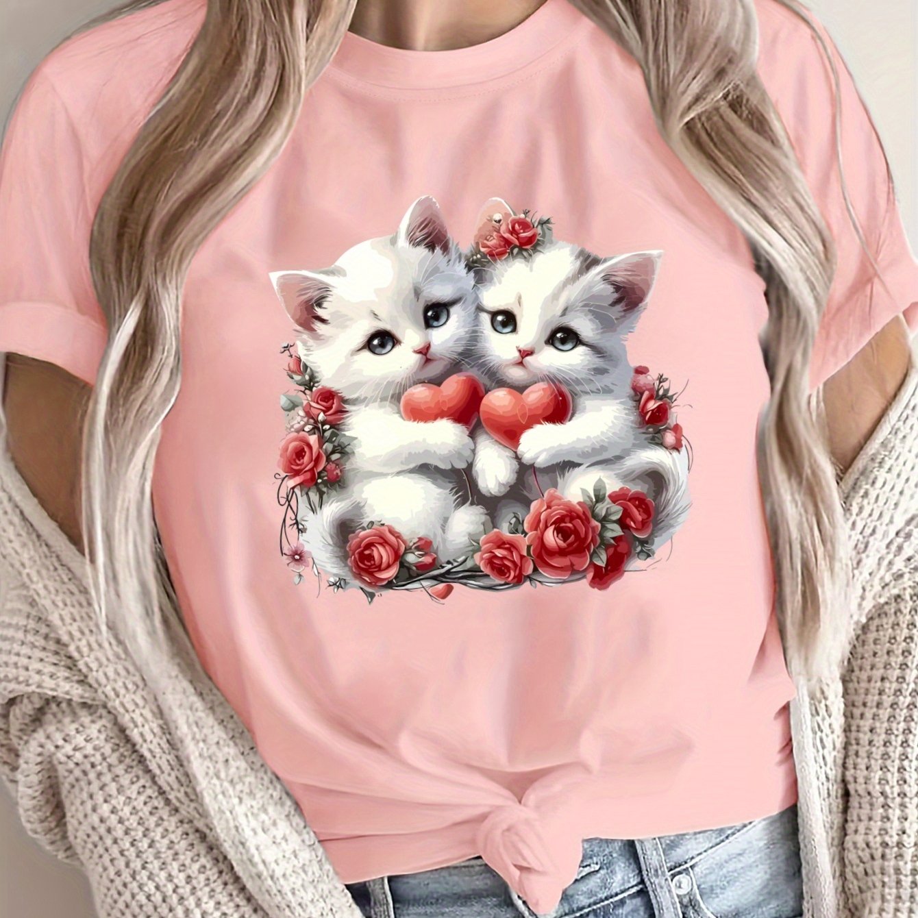 Women's Loose Large Size T-Shirt Casual Short Sleeve Breathable Fabric