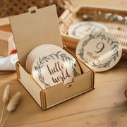 Birth Sign Set Leaf Milestone Card Photography Props for Christmas Halloween Thanksgiving Easter