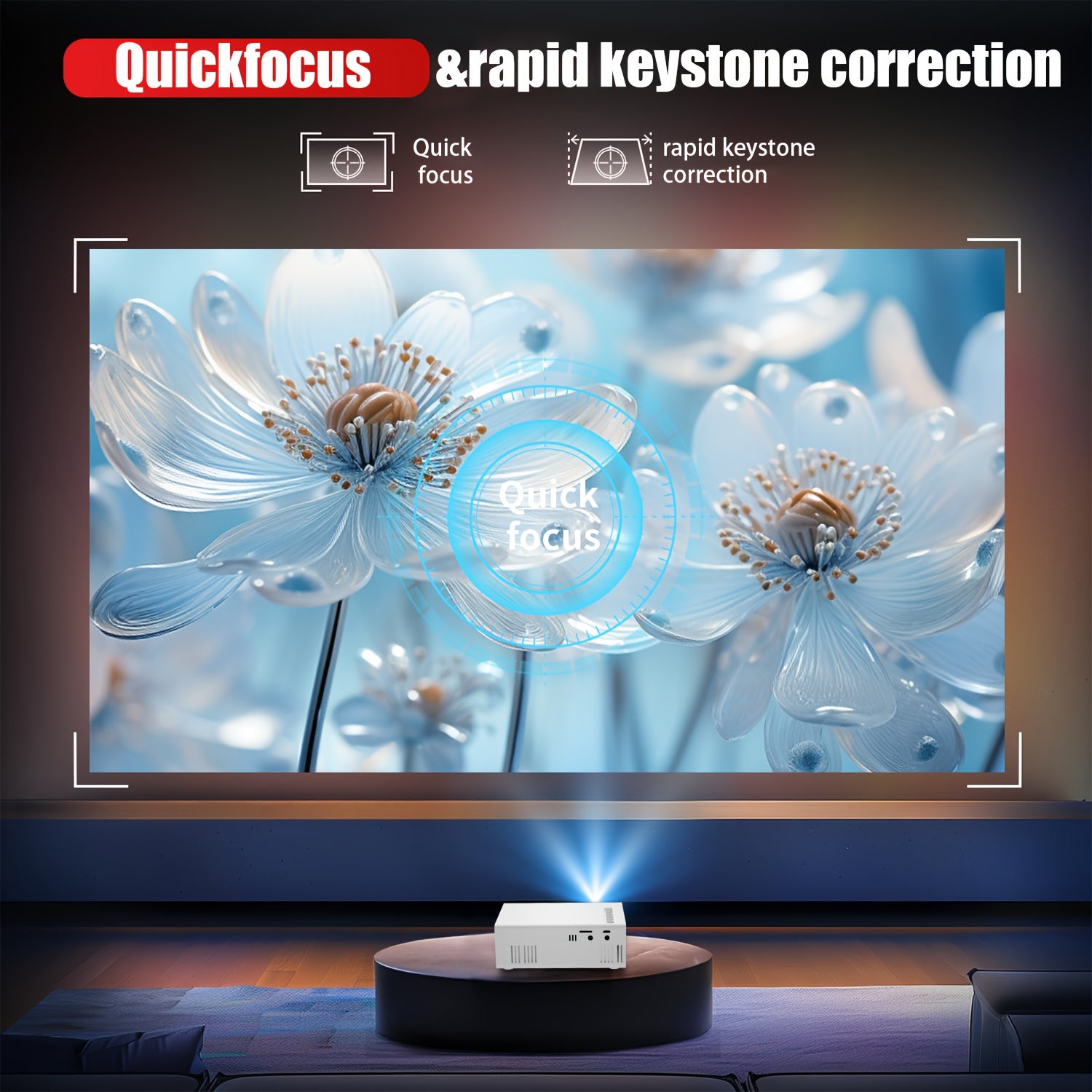 Мини портативный домашний кинотеатр проектор 1080P с нативным разрешением 320P, декодирование для мобильных телефонов и ноутбуков