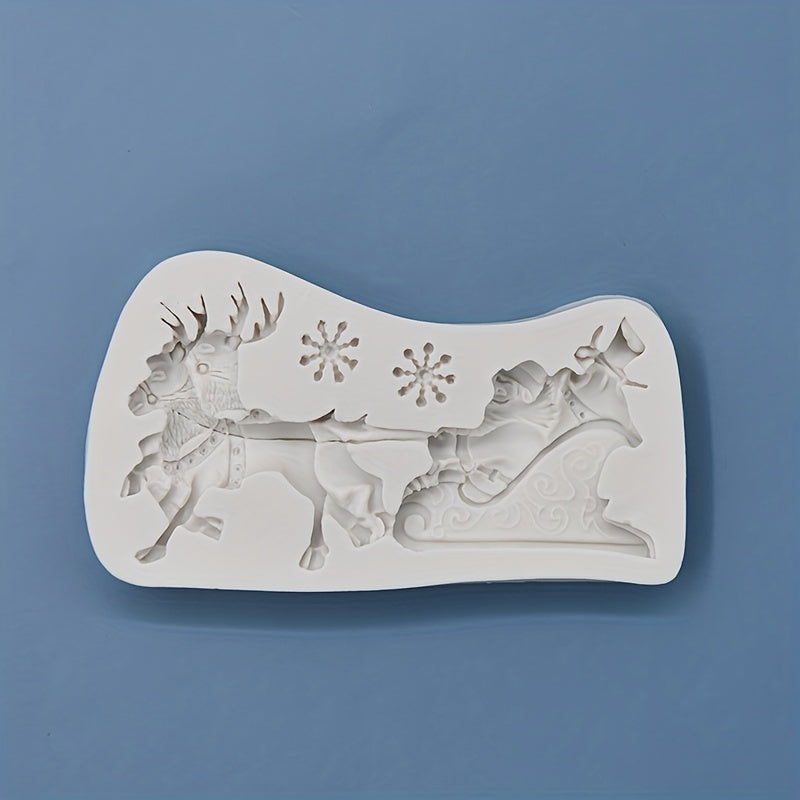 Christmas Silicone Mold for Santa Claus and Elk Candy Chocolates Cake Decorations