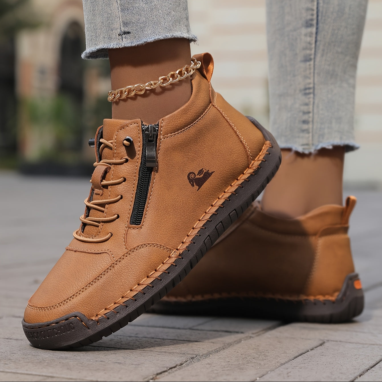 Women's Retro Zip-Up Sneaker Boots in 7 Colors Casual Comfortable