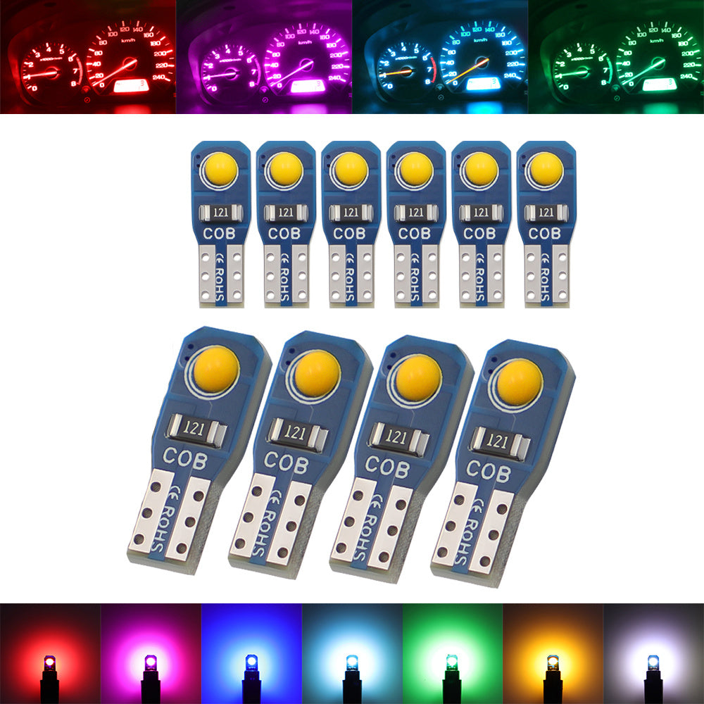10 Pieces T5 LED Car Dashboard Lights 12V DC Instrument Panel Indicator
