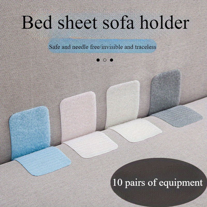 Non-Slip Adhesive Seat Cushion Holders for Sofa Bed Sheets 10 Pairs