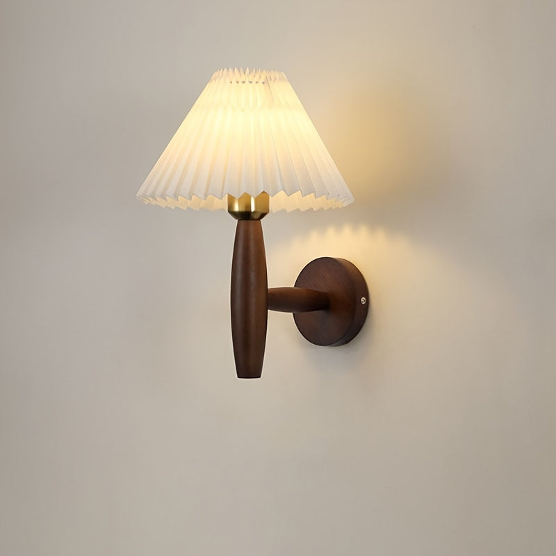 Wooden Wall Sconce Nordic Retro Japanese Style Beige Dark Brown Hardwired Indoor