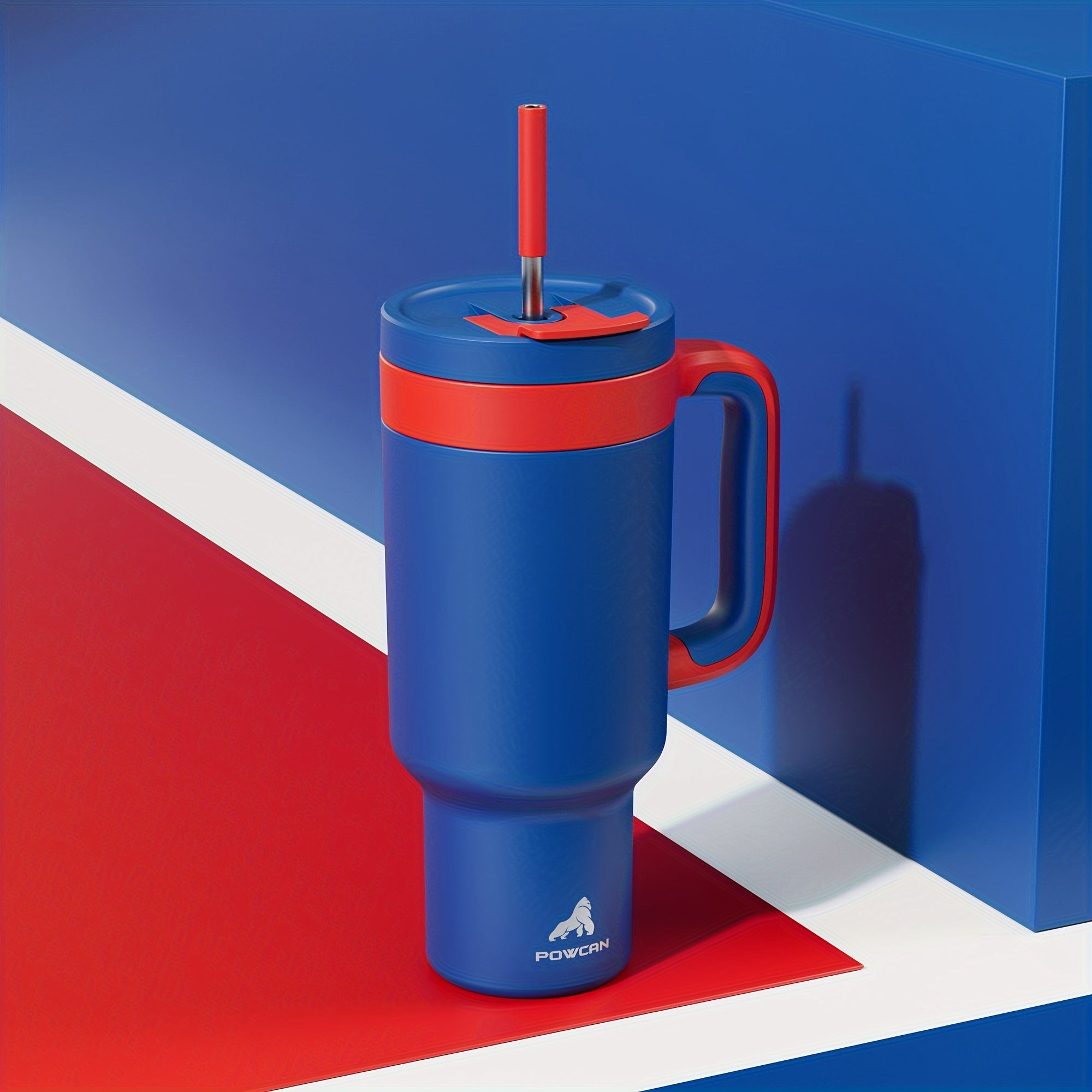 Vaso aislado de acero inoxidable de 40 oz con tapa y pajilla. Mantiene las bebidas frías por 34 horas y calientes por 10 horas. Ideal para exteriores.